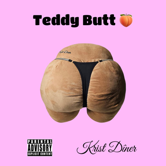 Teddy Butt Cushion with Black G-String Golden Heart Straps