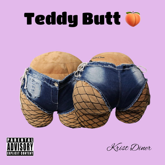 Teddy Butt Cushion with Mini Jeans & Fishnet
