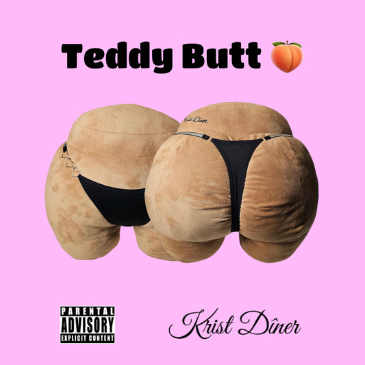 Teddy Butt Cushion with Black G-String Golden Heart Straps